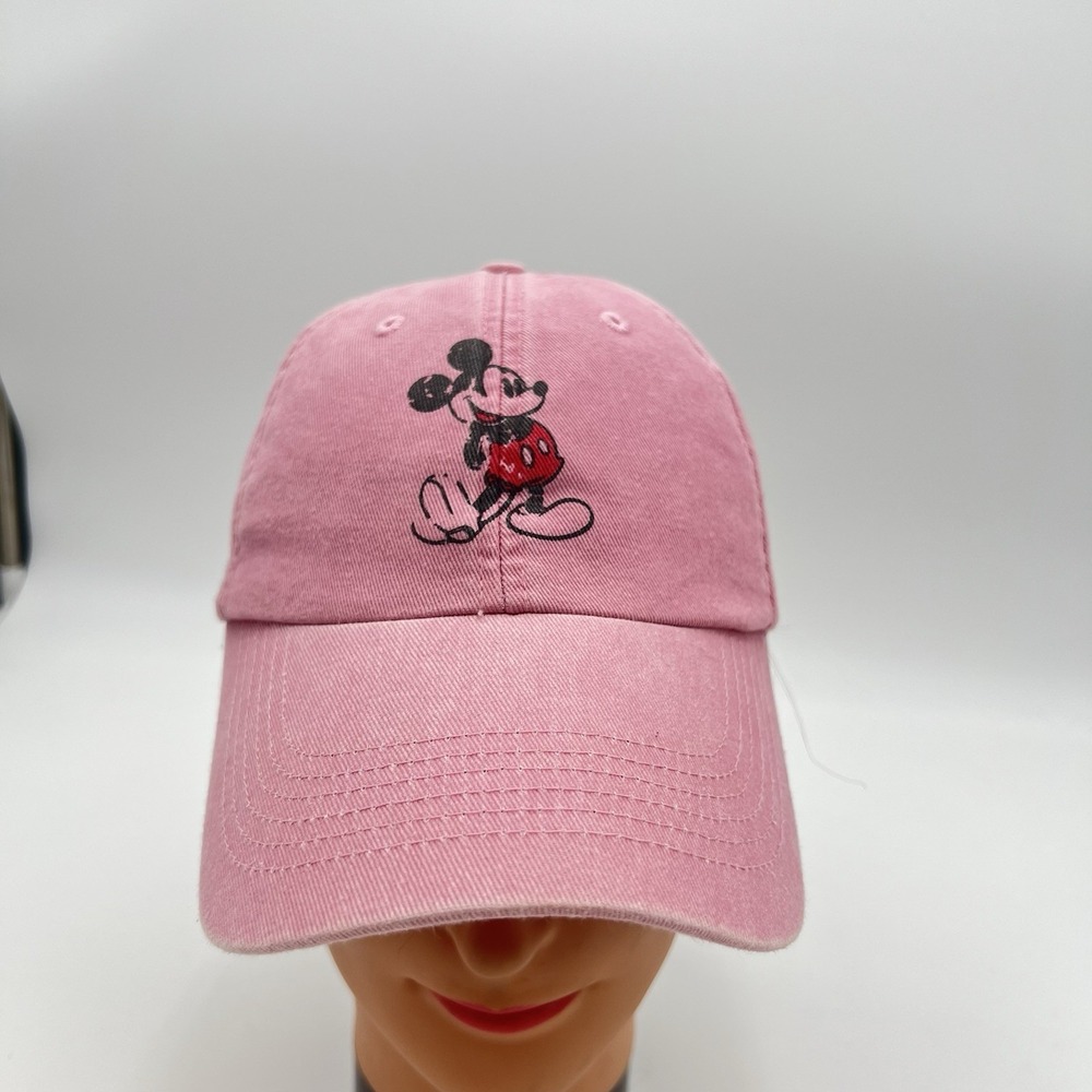 Disney Parks Pink Mickey Mouse Dad Hat Adult Adjustable Baseball Cap Cotton